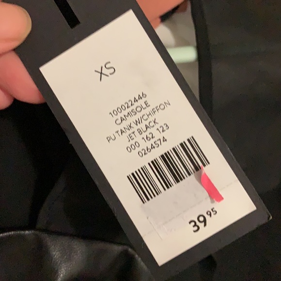 Cute sexy and comfy pleather tank, going out! Pair with jeans or tights. - Picture 3 of 3